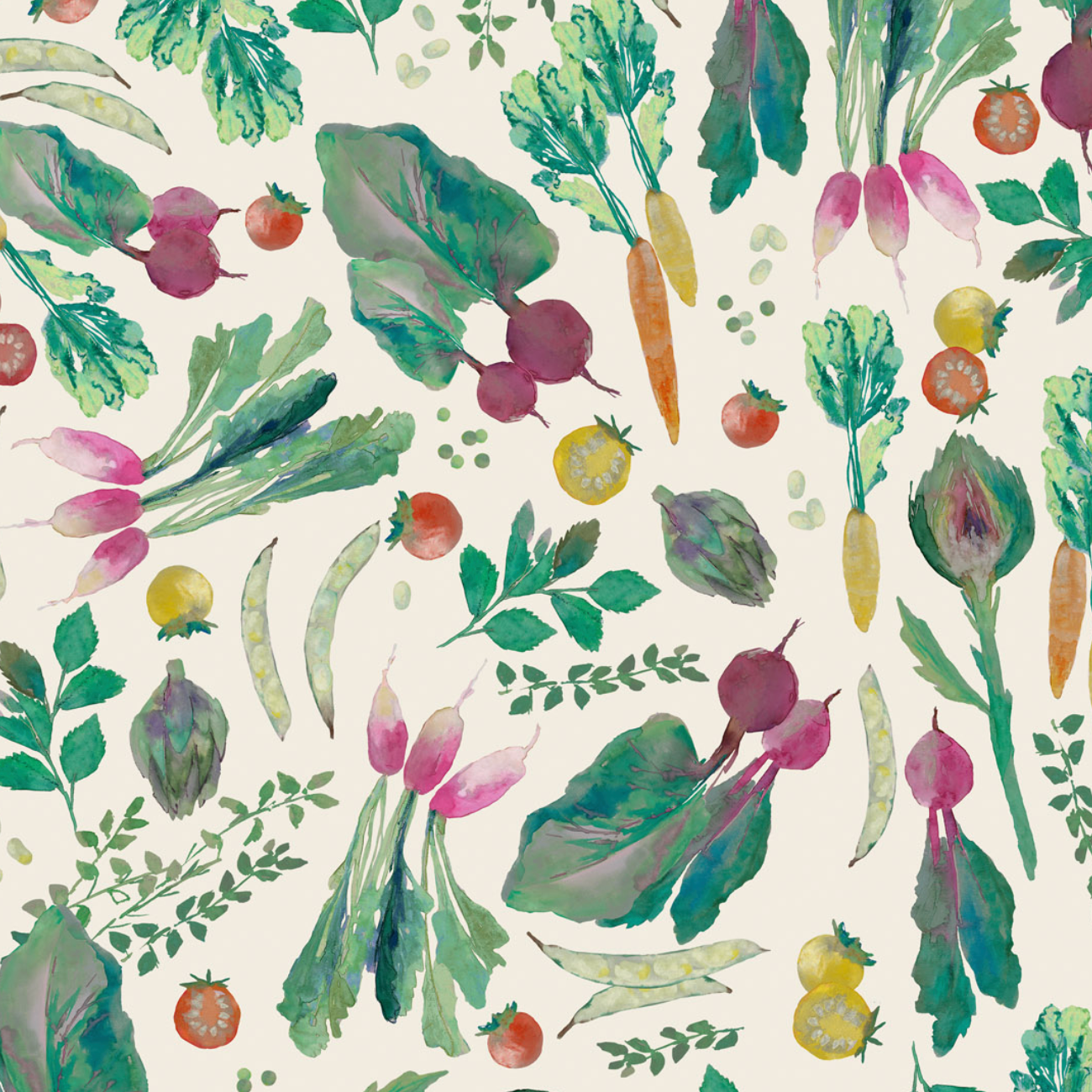 Lewis & Irene Vegetable Patch Ecru