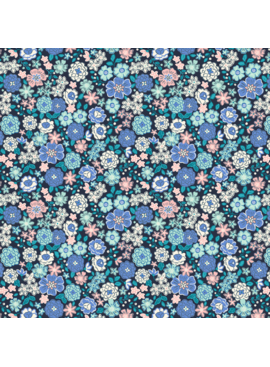 Lewis & Irene Boho Blooms Flower Blues Pinks and Navy