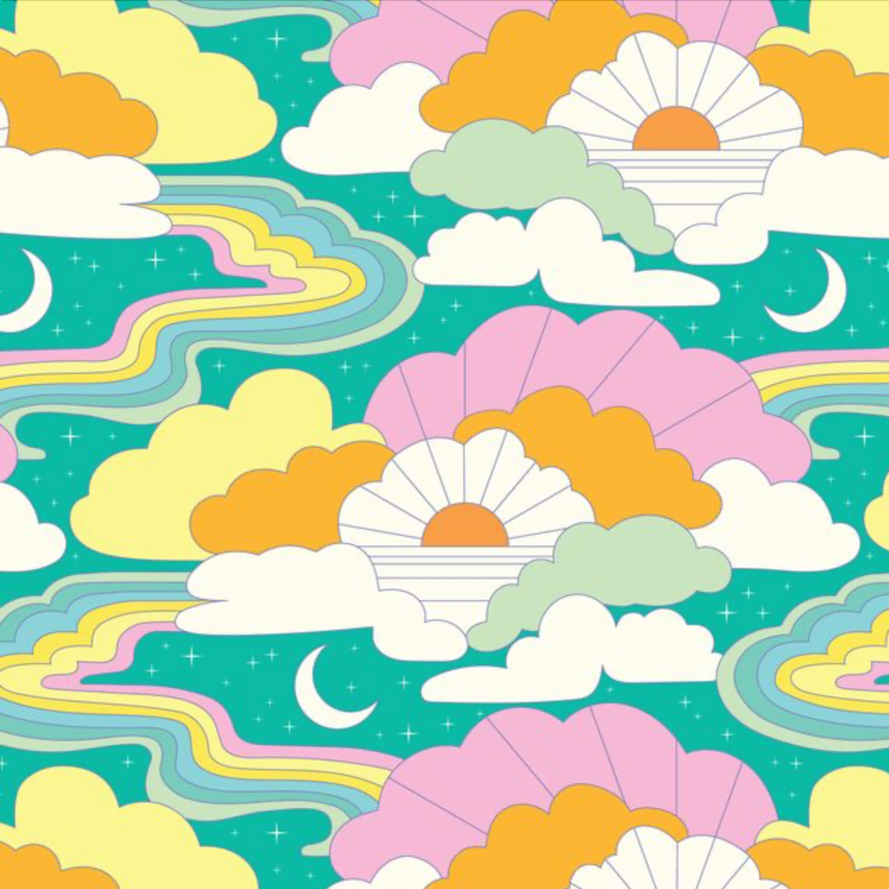 Cloud 9 Fabrics High In The Sky Cosmic Skyway
