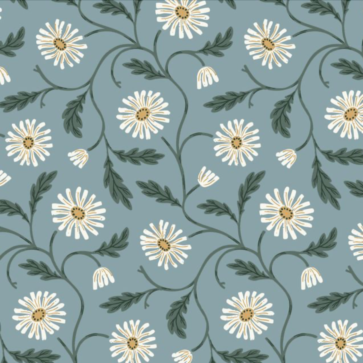 Cloud 9 Fabrics Fall and Flutter Flannel Trailing Floral Blue