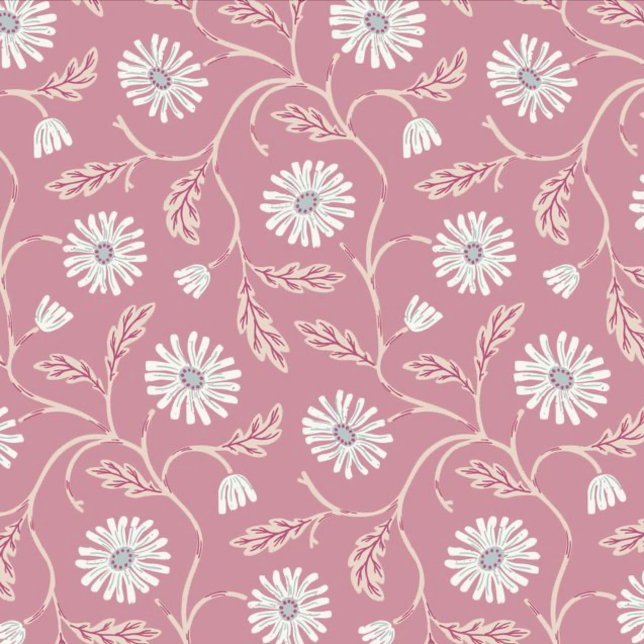Cloud 9 Fabrics Fall and Flutter Flannel Trailing Floral Pink