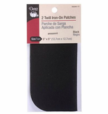 Dritz Twill Iron-On Patches Black 2ct