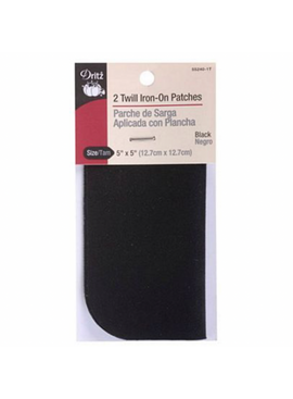 Dritz Twill Iron-On Patches Black 2ct