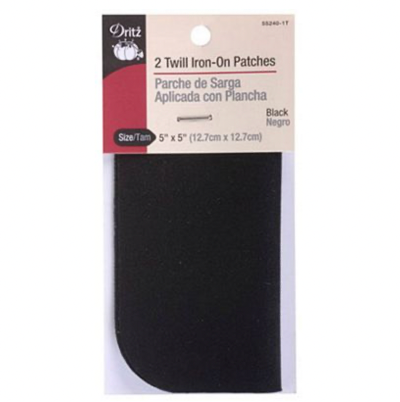 Dritz Twill Iron-On Patches Black 2ct