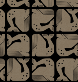 Cotton + Steel By The Seaside Grumpy Whale Black Canvas