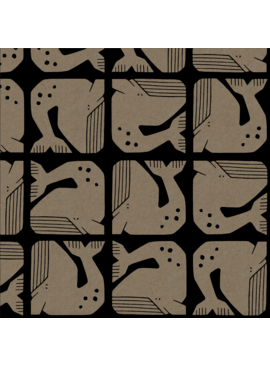 Cotton + Steel By The Seaside Grumpy Whale Black Canvas