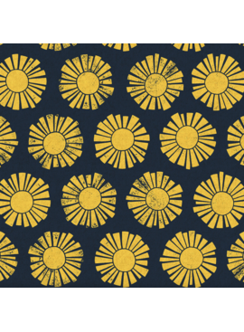 Cotton + Steel By The Seaside Sunshine Navy Canvas