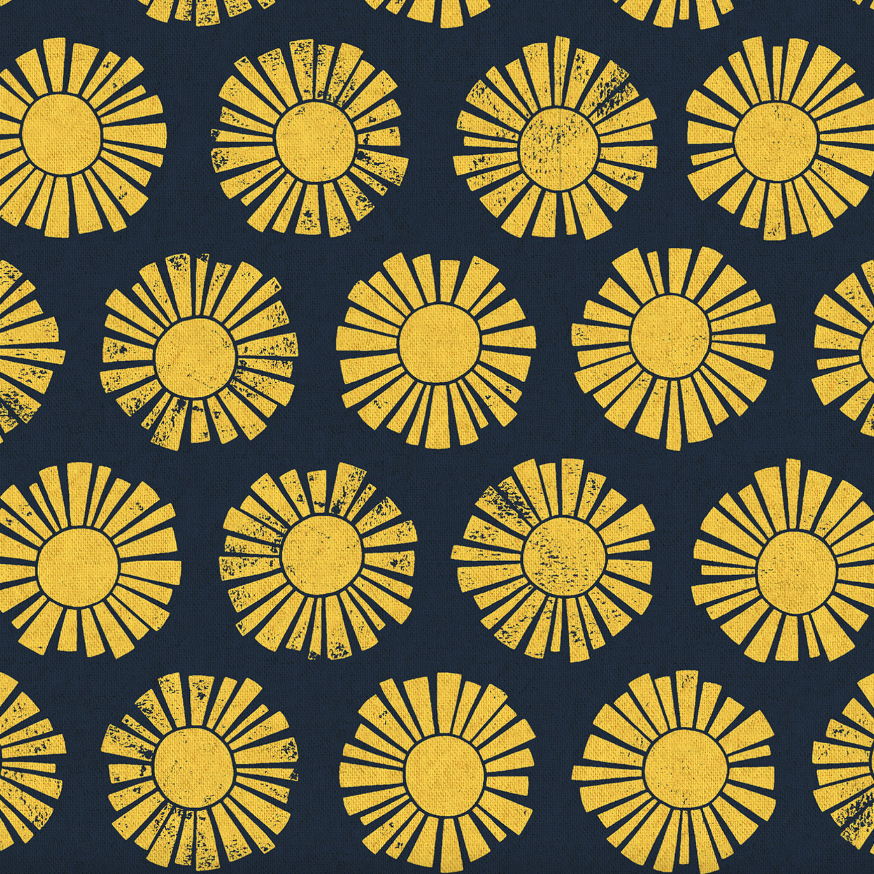 Cotton + Steel By The Seaside Sunshine Navy Canvas
