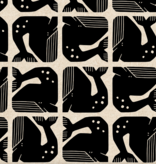 Cotton + Steel By The Seaside Grumpy Whale Night Sky White Canvas