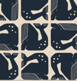 Cotton + Steel By The Seaside Grumpy Whale Navy White Canvas