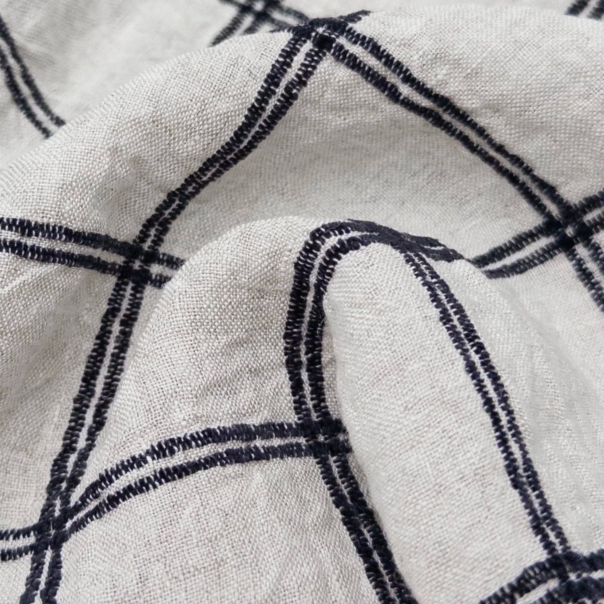 Gordon Fabrics Ltd. Bella Check Oatmeal Black