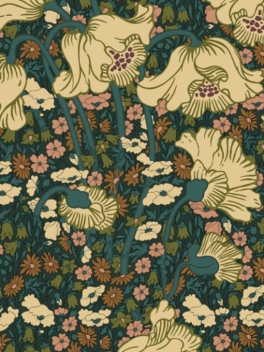 Liberty Fabrics Liberty Clementina Daisy Green Dark