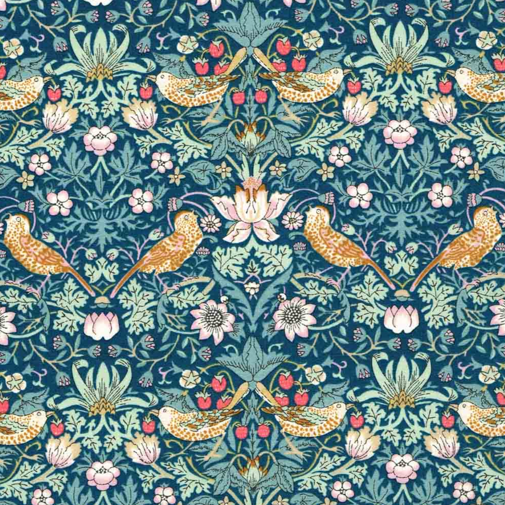 Liberty Fabrics Liberty Strawberry Thief Blue Turquoise Tana Lawn