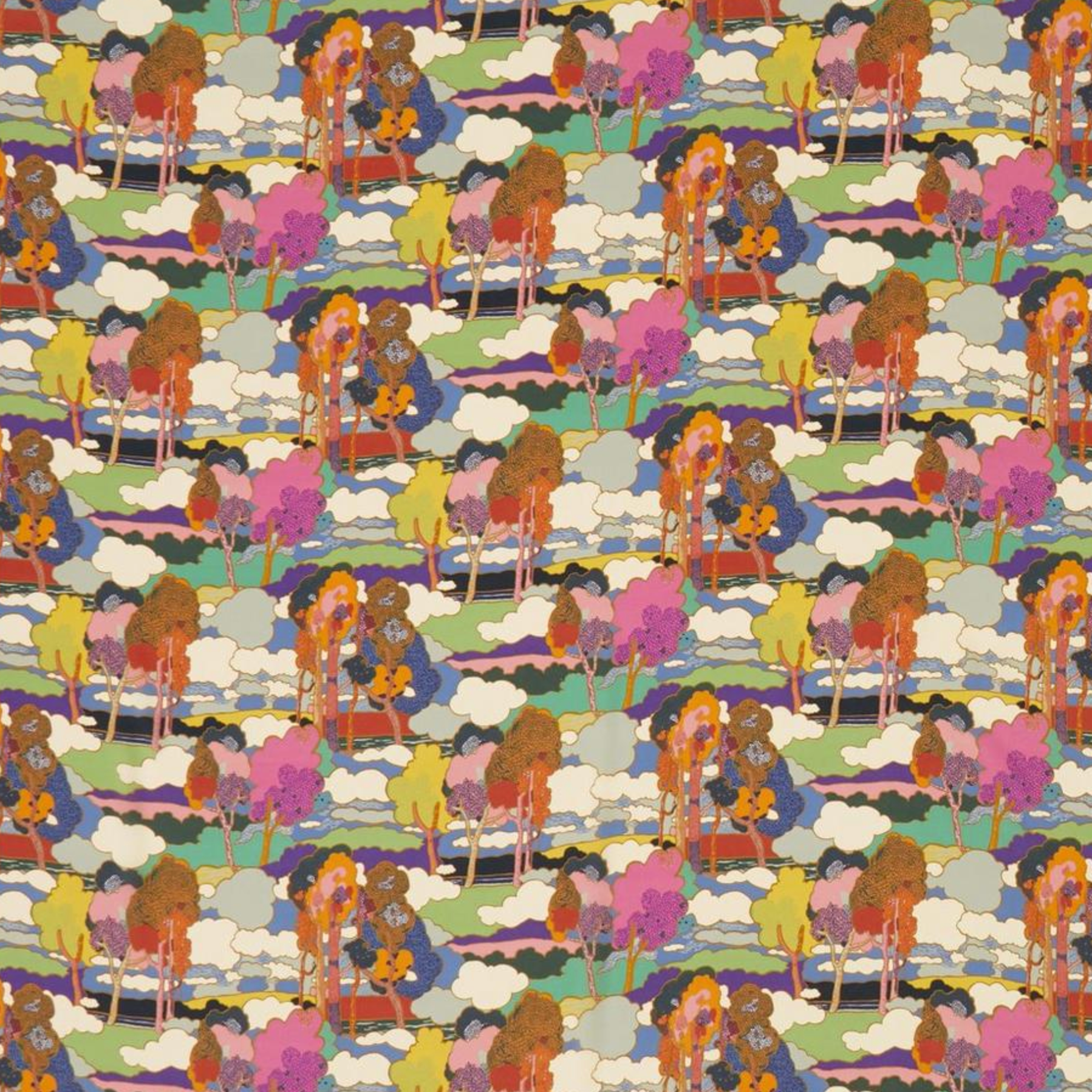 Liberty Fabrics Liberty Prospect Road Multi Bright Tana Lawn