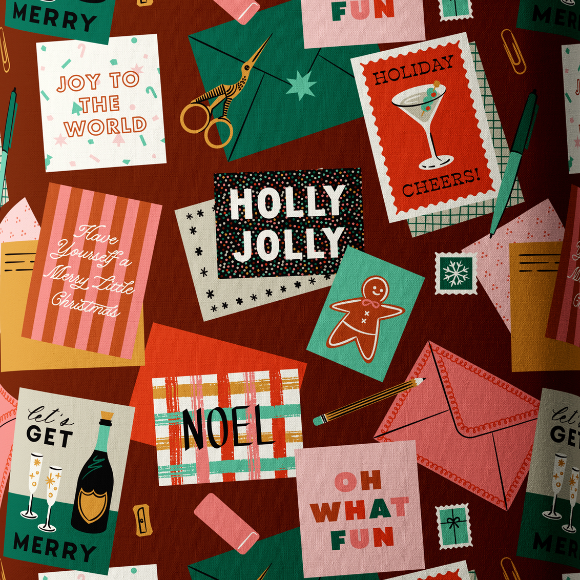 Cloud 9 Fabrics Merry and Mod Merry Messages