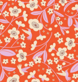 Ruby Star Society Persimmon Blossoms Warm Red