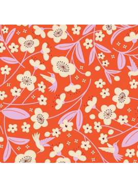 Ruby Star Society Persimmon Blossoms Warm Red
