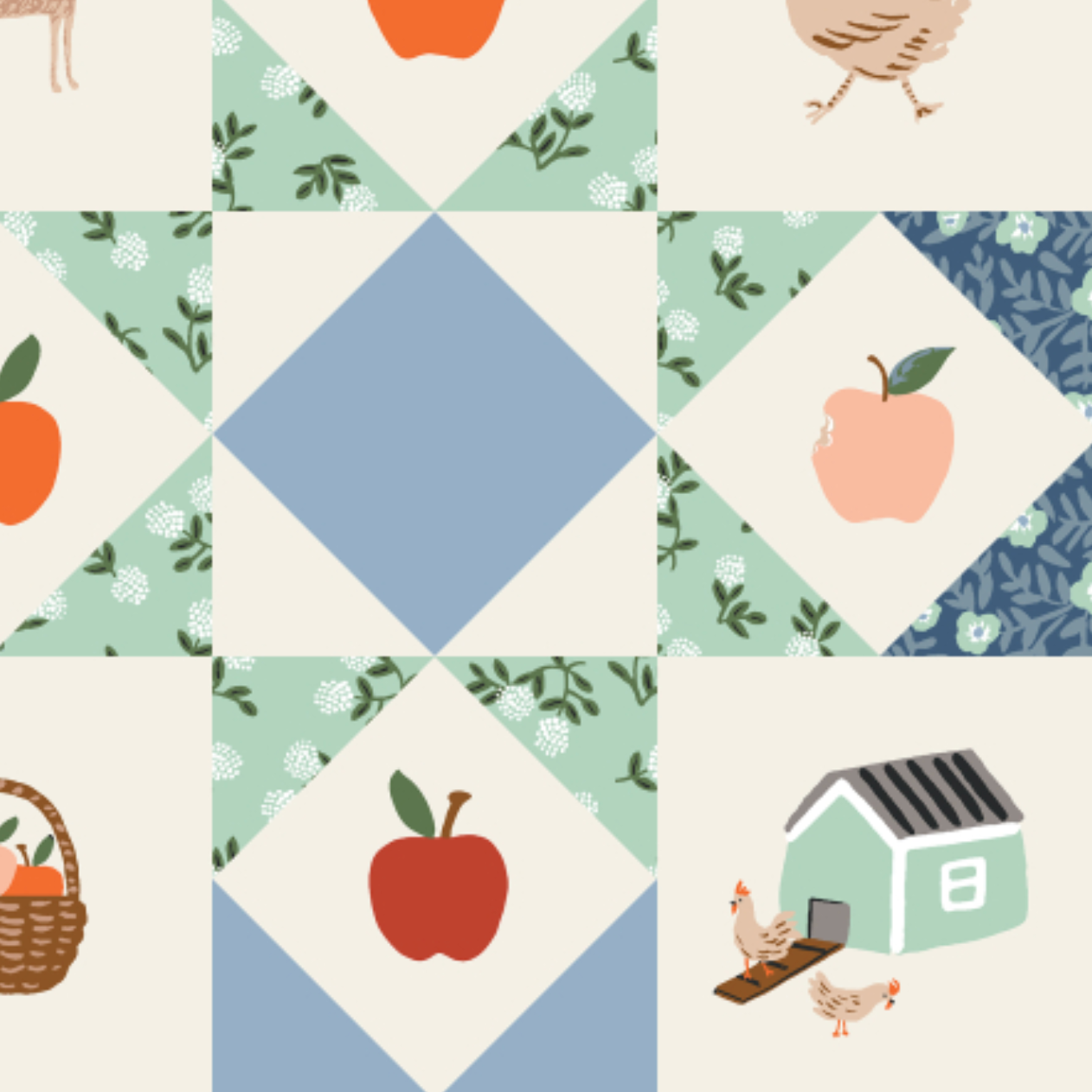 Rifle Paper Co Home Sweet Home by Rifle Paper Co. Farmhouse Quilt Slate