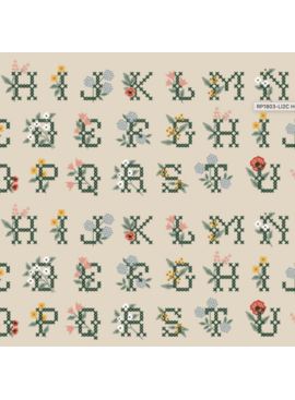 Rifle Paper Co Home Sweet Home by Rifle Paper Co. Cross Stitch Letters Linen Canvas