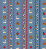 Rifle Paper Co Home Sweet Home by Rifle Paper Co. Farmhouse Stripe Blue Canvas