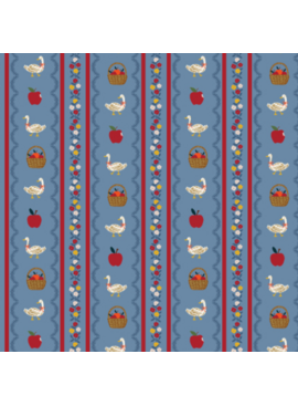 Rifle Paper Co Home Sweet Home by Rifle Paper Co. Farmhouse Stripe Blue Canvas