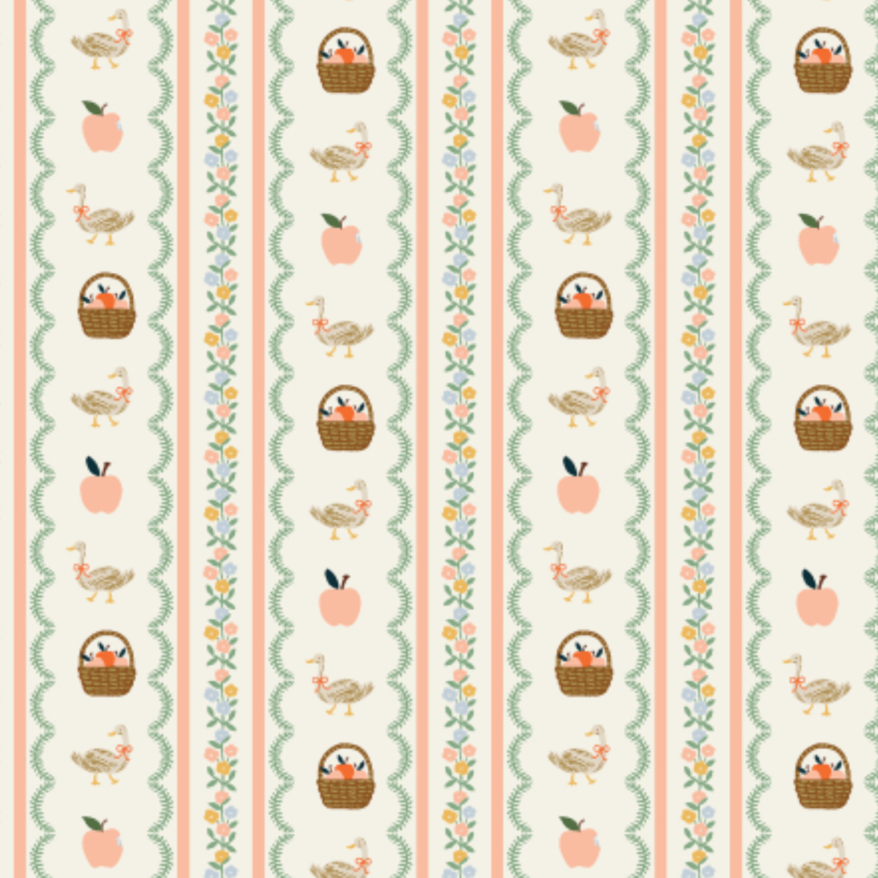 Rifle Paper Co Home Sweet Home by Rifle Paper Co. Farmhouse Stripe Cream Canvas