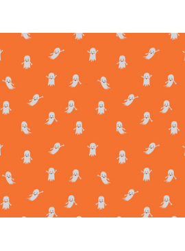 Cotton + Steel Halloween Ghosts Orange