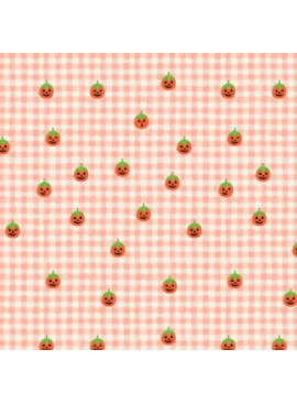 Cotton + Steel Halloween Pumpkin Gingham Blush