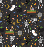 Cotton + Steel Halloween Halloween Party Black Metallic