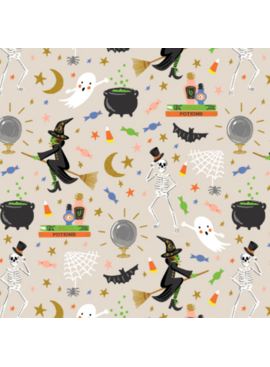 Cotton + Steel Halloween Halloween Party Linen Metallic