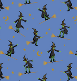 Cotton + Steel Halloween Wicked Witches Blue Metallic