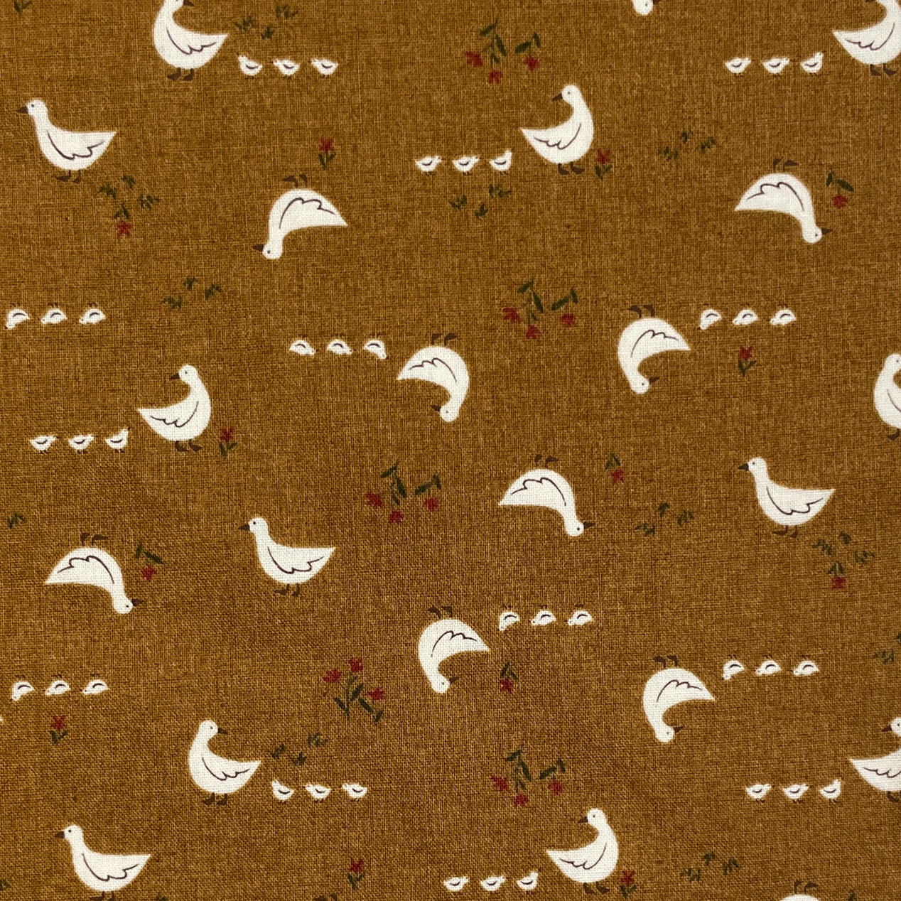 Elite Handworks Shirting Country Diary Ducks Brown
