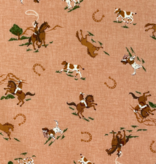 Elite Handworks Shirting Country Diary Horses Mellow Apricot