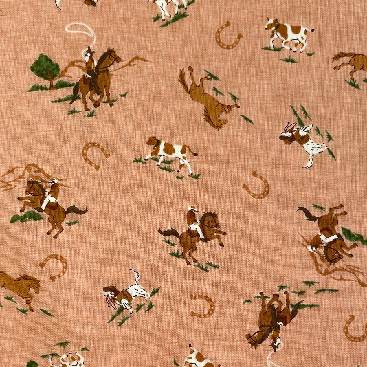 Elite Handworks Shirting Country Diary Horses Mellow Apricot