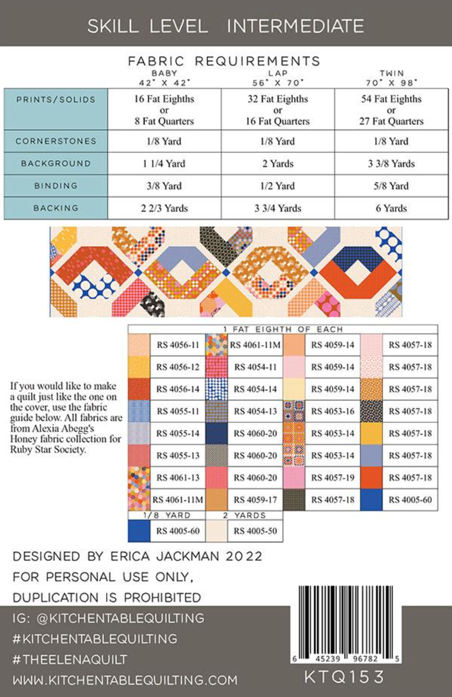 Carolyn Friedlander Kitchen Table Quilts The Elena Quilt Pattern