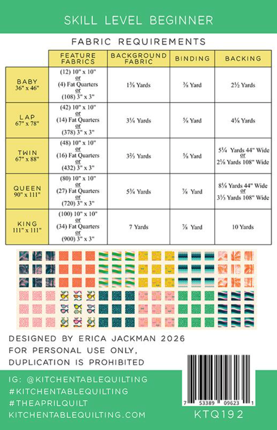 Carolyn Friedlander Kitchen Table Quilts The April Quilt Pattern