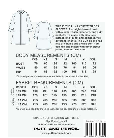 Puff and Pencil Puff and Pencil Luna Coat Pattern