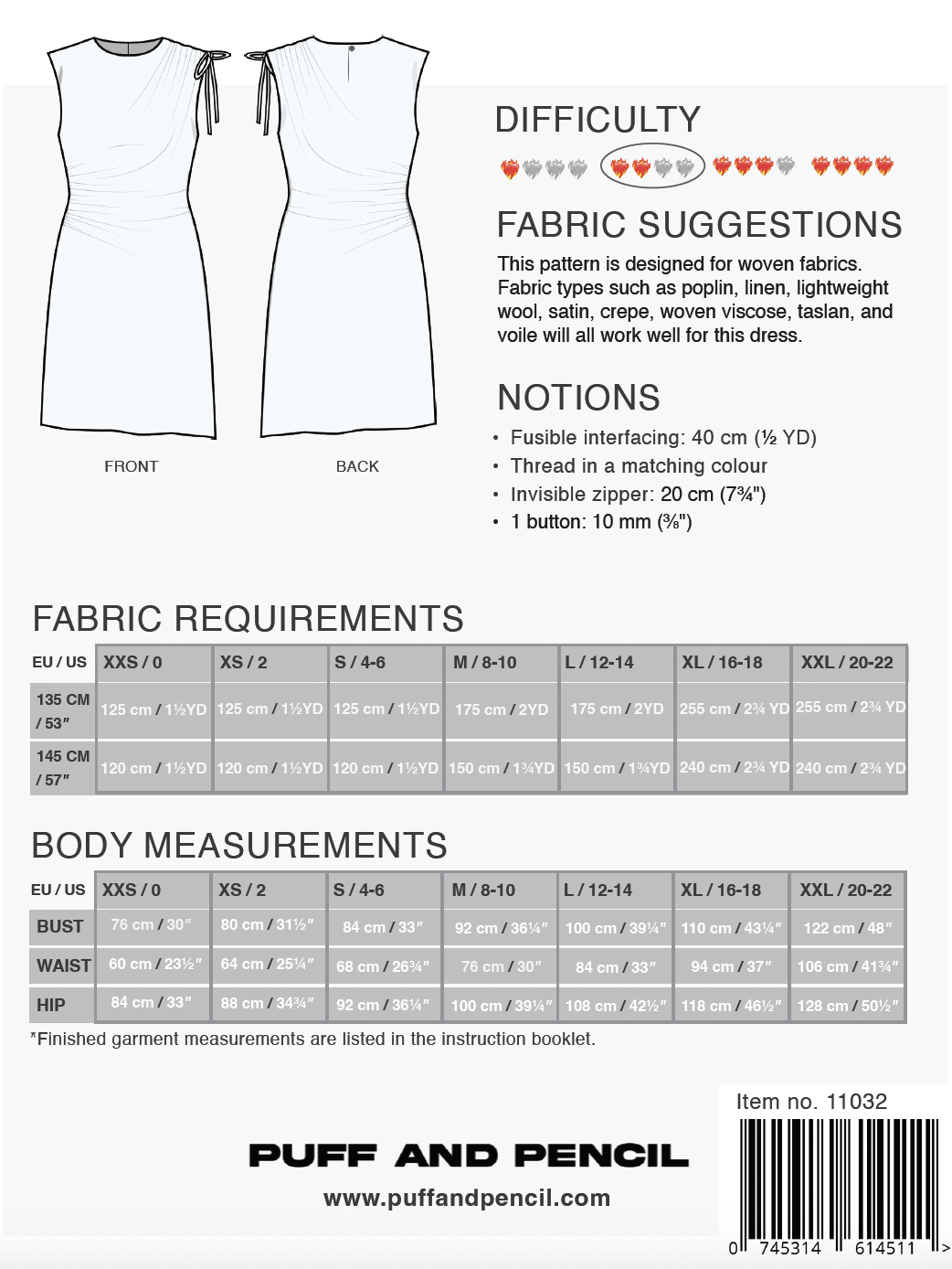 Puff and Pencil Puff and Pencil Ruched Dress Pattern