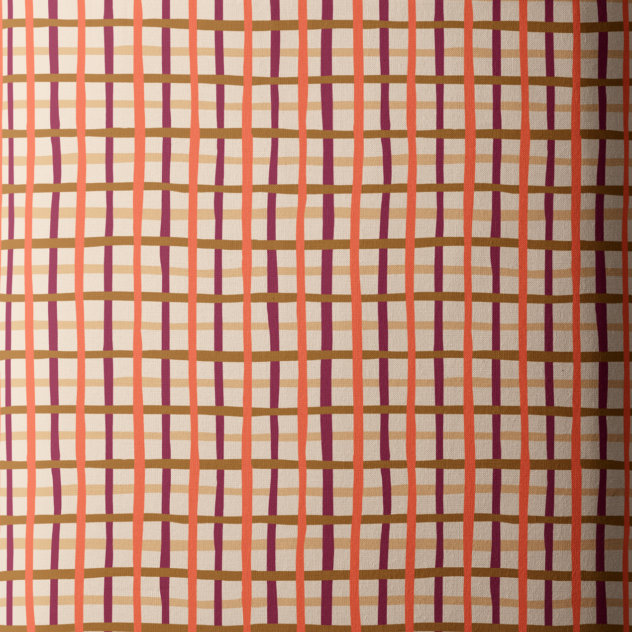 Cloud 9 Fabrics Touchdowns & Tailwags Pep Rally Plaid Plum/Orange