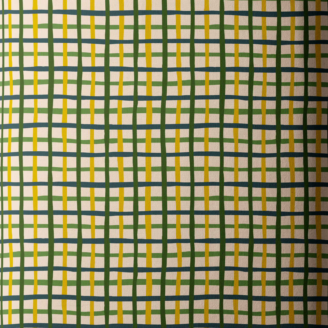 Cloud 9 Fabrics Touchdowns & Tailwags Pep Rally Plaid Green/Gold