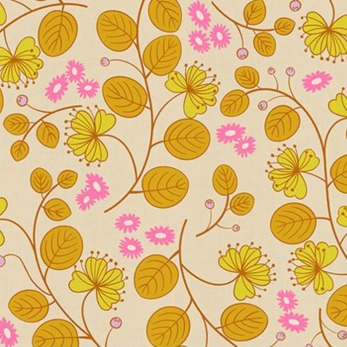 Ruby Star Society Lofi Linens by Rashida Coleman Hale for Ruby Star Caper Floral Parchment