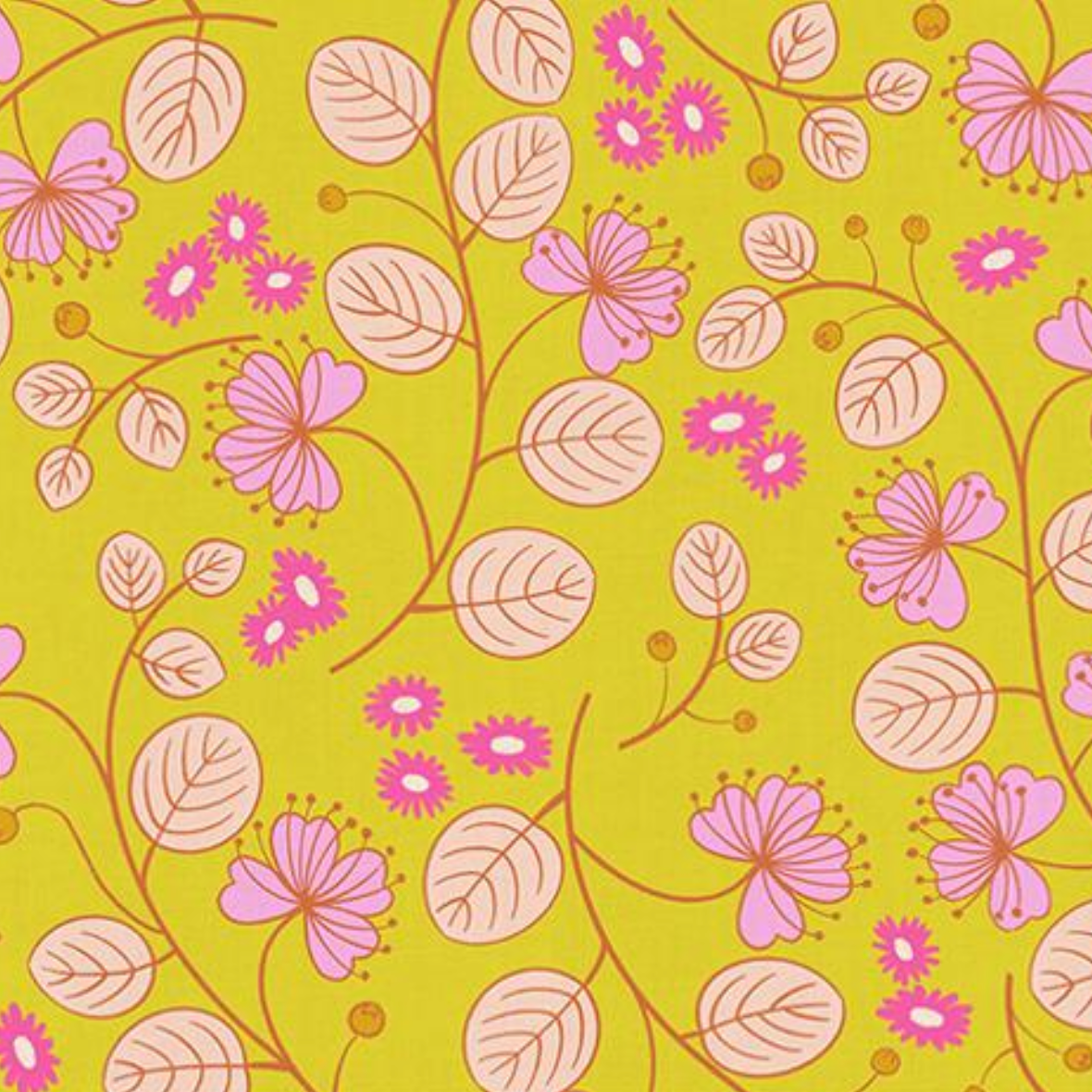 Ruby Star Society Lofi Linens by Rashida Coleman Hale for Ruby Star Caper Floral Citron