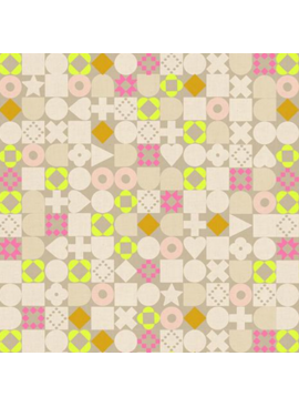 Ruby Star Society Lofi Linens Blocked Geometric Shapes Khaki