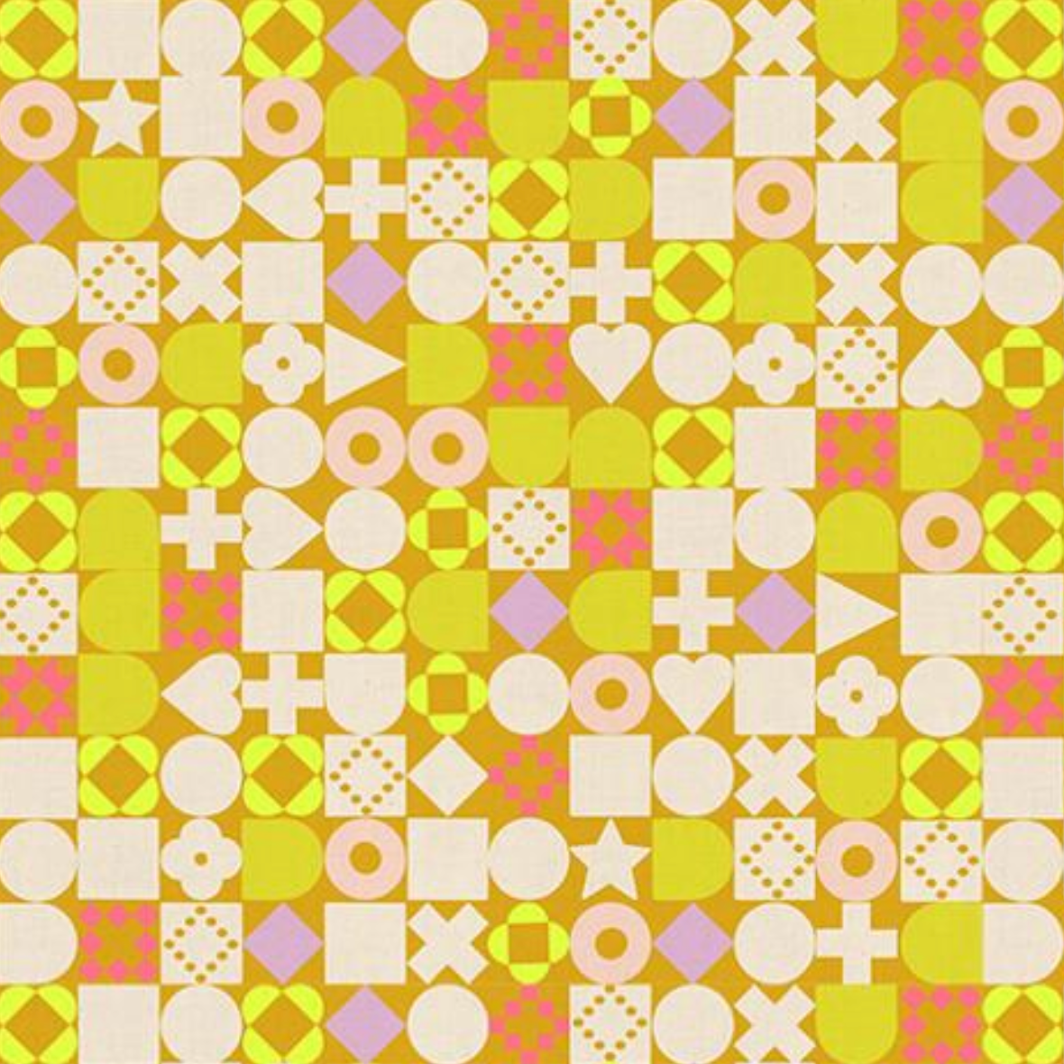 Ruby Star Society Lofi Linens by Rashida Coleman Hale for Ruby Star Blocked Geometric Shapes Cactus