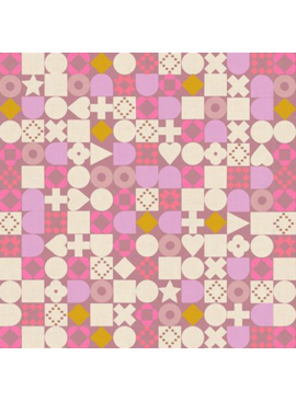 Ruby Star Society Lofi Linens by Rashida Coleman Hale for Ruby Star Blocked Geometric Shapes Lilac