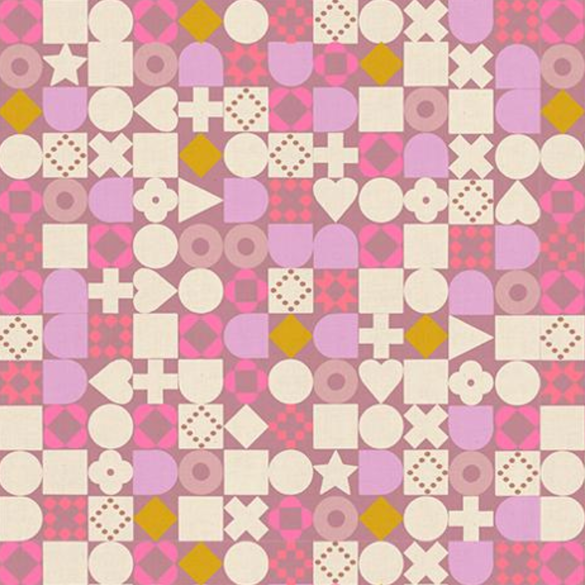 Ruby Star Society Lofi Linens by Rashida Coleman Hale for Ruby Star Blocked Geometric Shapes Lilac