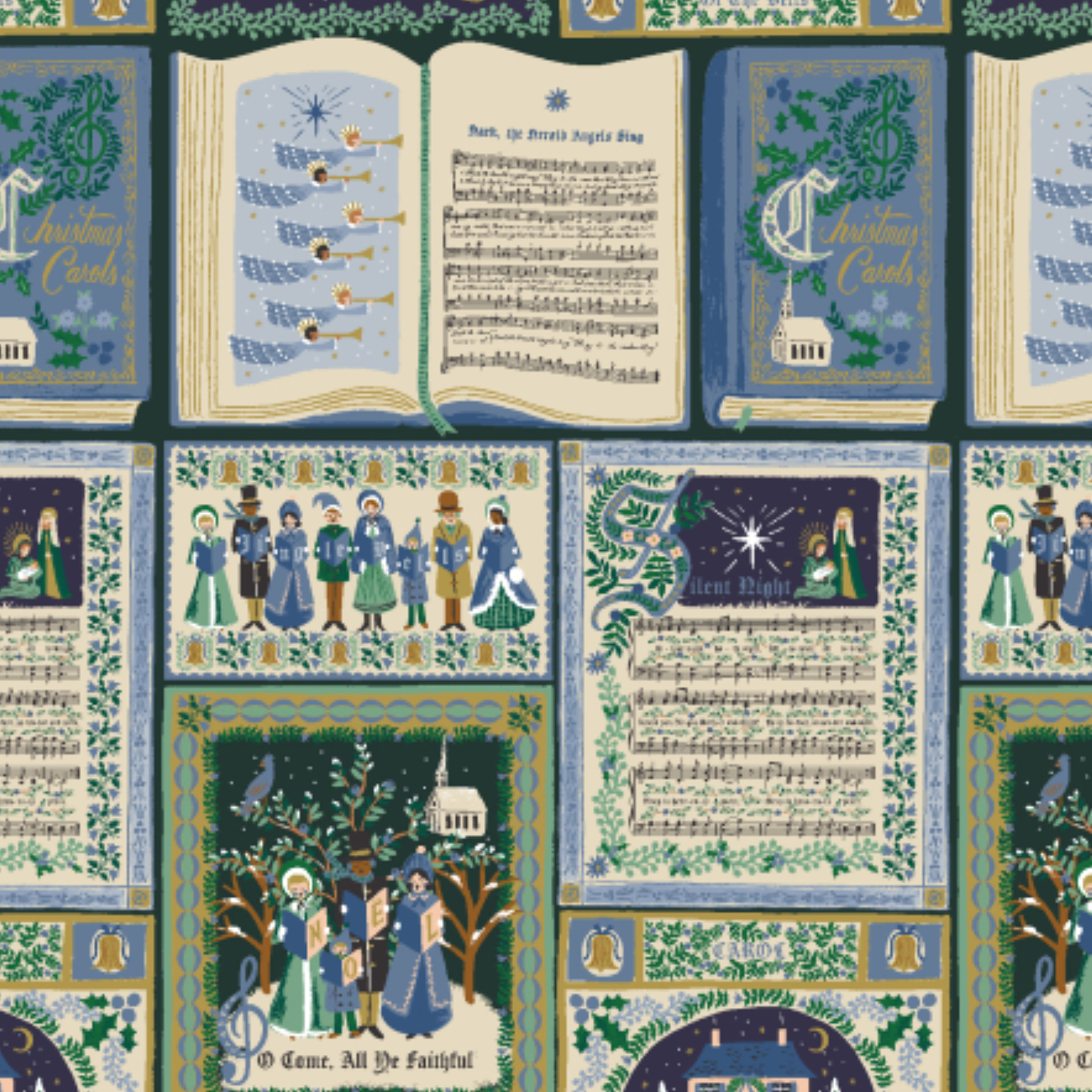 Rifle Paper Co Holiday Classics Christmas Carols Navy