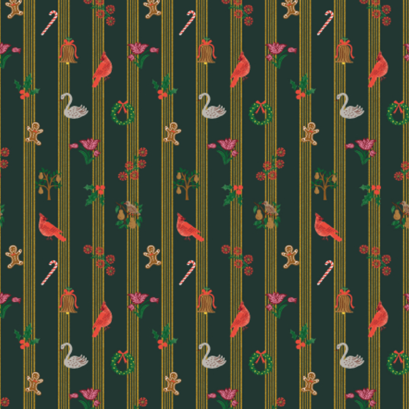 Rifle Paper Co Holiday Classics Yuletide Metallic Evergreen