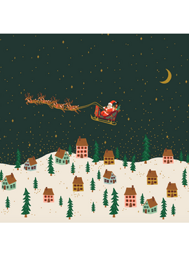 Rifle Paper Co Holiday Classics by Rifle Paper Co. Santa's Sleigh Metallic Evergreen