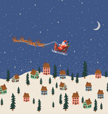 Rifle Paper Co Holiday Classics Santa's Sleigh Metallic Navy